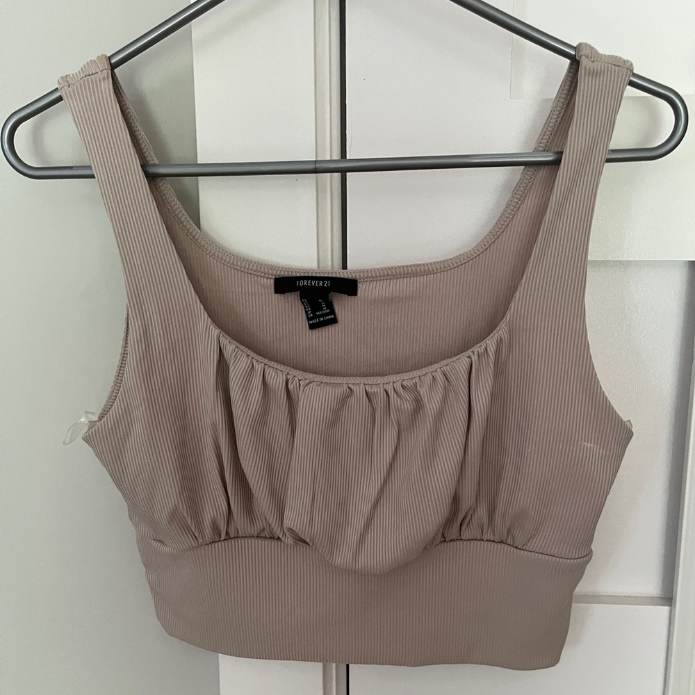 Taupe crop top